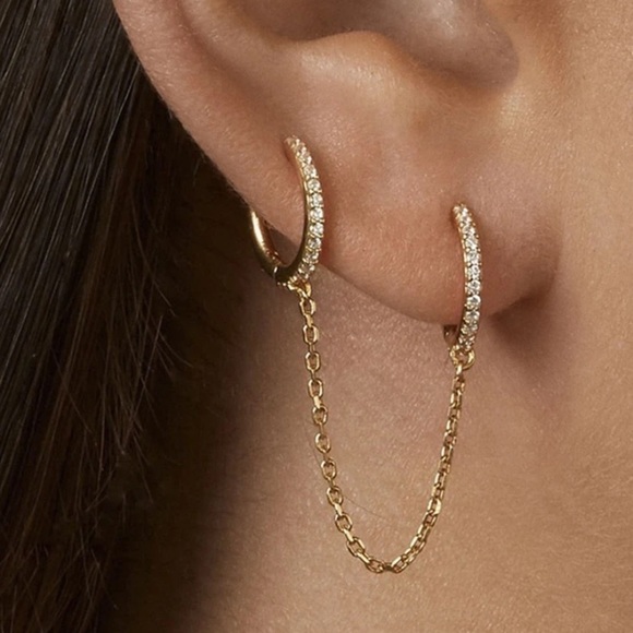 mam262 Jewelry - Double Hoop Dangling Earrings